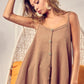 BiBi Popcorn Waffle Knit with Buttoned Front Cami Top - Farnelli