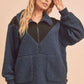 Aemi+Co Two Tone Half Zip Fleece Sweatshirt - Farnelli