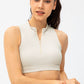 Full Size Cropped Cutout Back Zipper Front Active Tank Top - Farnelli
