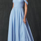Juliet 262 Pleated Off the Shoulder Formal Dress