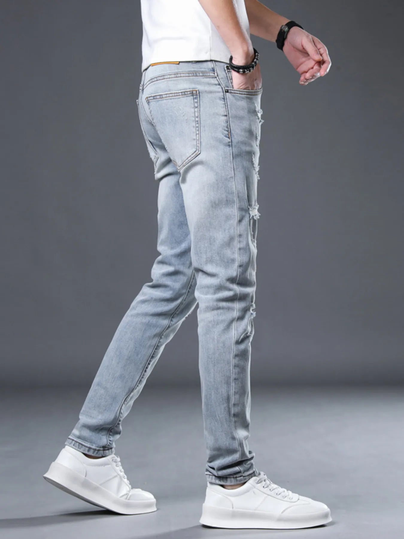 Men's Distressed Slim Fit Jeans - Farnelli