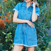 Veveret Elastic Waistband Denim Romper - MEDWASH