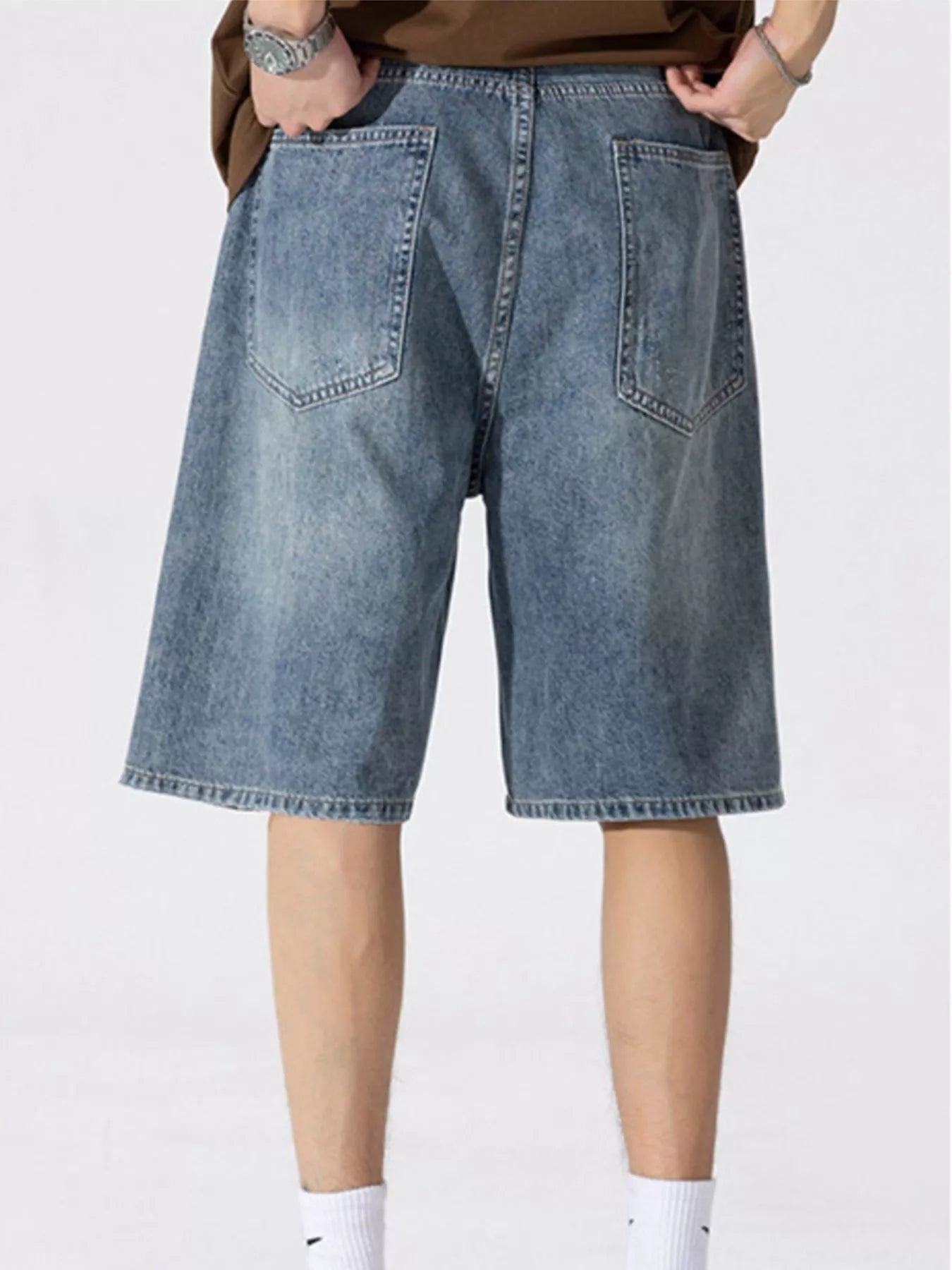 Men's Distressed Loose Fit Denim Shorts - Farnelli