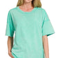 Zenana Acid Washed Short Sleeve Tee & Shorts Set - Farnelli