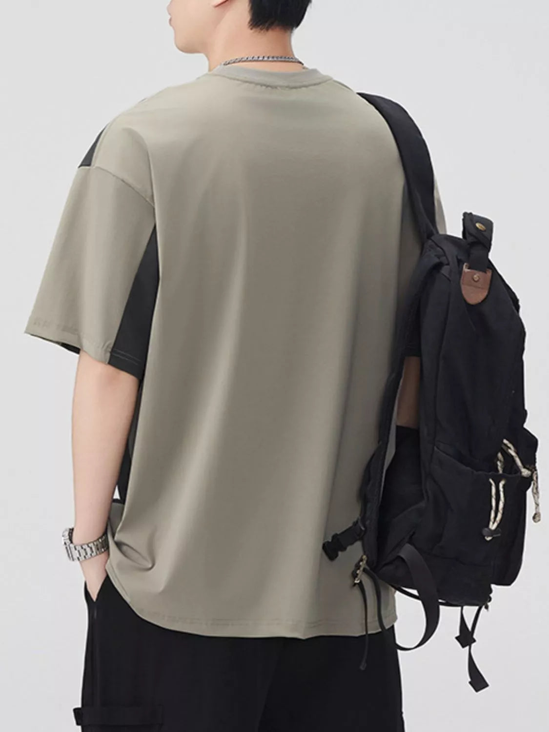 Men's Plus Size Color Block Short Sleeve T-Shirt - Farnelli