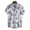 Men's Plus Size Casual Printed Short Sleeve Shirt - White