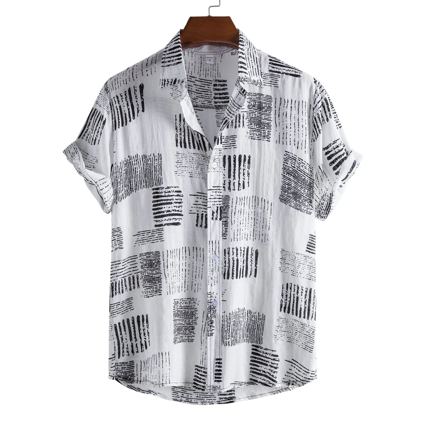 Men's Plus Size Casual Printed Short Sleeve Shirt - Farnelli