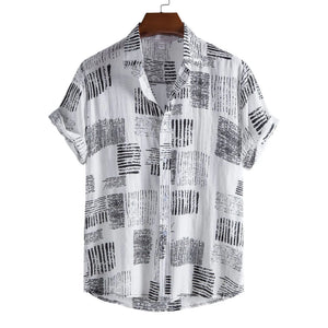 Men's Plus Size Casual Printed Short Sleeve Shirt - Farnelli