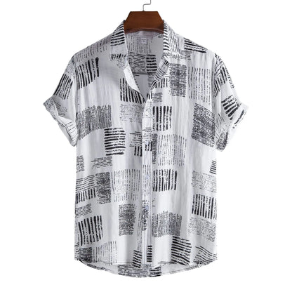 Men's Plus Size Casual Printed Short Sleeve Shirt - Farnelli