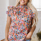 Elowen Floral Flutter Sleeve Blouse Top - Farnelli