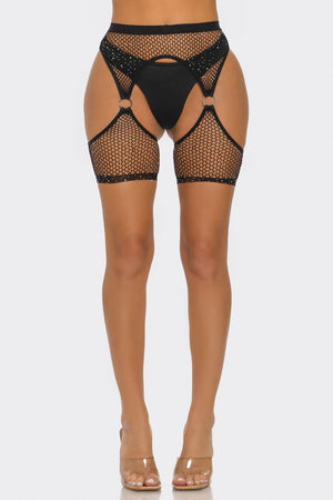 2686 Ringed Fishnet Crop Tights-0