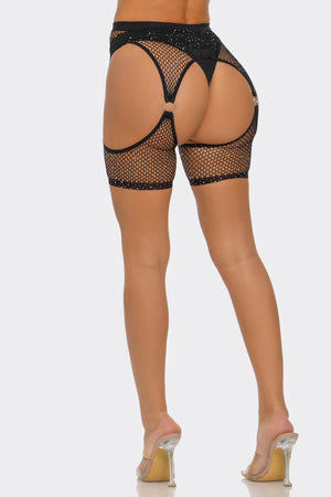 2686 Ringed Fishnet Crop Tights-1