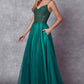 Juliet 268 Embroidered Sparkle Tulle Ball Gown