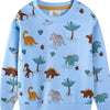 Children's Dinosaur Print Crew Neck Sweatshirt - Light Blue