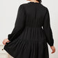 Ruffled Button Up Long Sleeve Tiered Shirt - Farnelli
