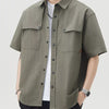 Men's Button Up Short Sleeve Shirt - Army Green