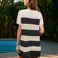 Openwork Round Neck Short Sleeve Cover-UP - Farnelli