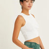 HYFVE Ribbed Knit Cropped Tank - Off White