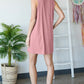 Heimish Full Size Ribbed Johnny Collar Sleeveless Dress - Farnelli