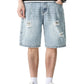 Men's Wide Leg Distressed Denim Shorts - Farnelli