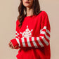 SO ME Christmas Snowflake Crochet Embellished Sweater - Farnelli