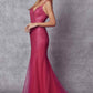 Juliet 271 Glitter Mesh Fitted Evening Gown