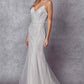 Juliet 271 Glitter Mesh Fitted Evening Gown