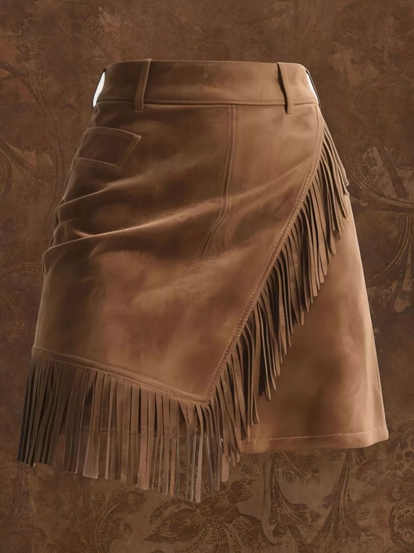 Fringe Suede Mini Skirt - Farnelli