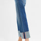 RISEN Full Size Tummy Control Mid Rise Crop Wide Cuffed Jeans Plus Size - Farnelli