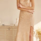 Juliet 273 Long Sequin Gown with V-neck and Slit