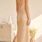 Juliet 273 Long Sequin Gown with V-neck and Slit