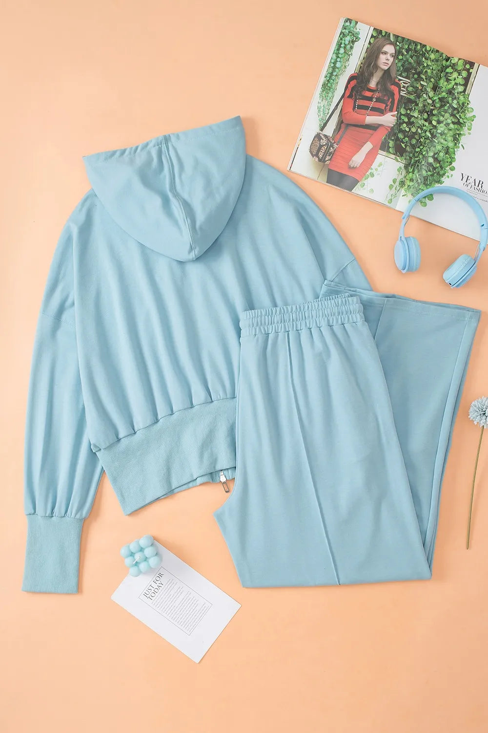 Zip-Up Hoodie and Pants Active Set - Farnelli