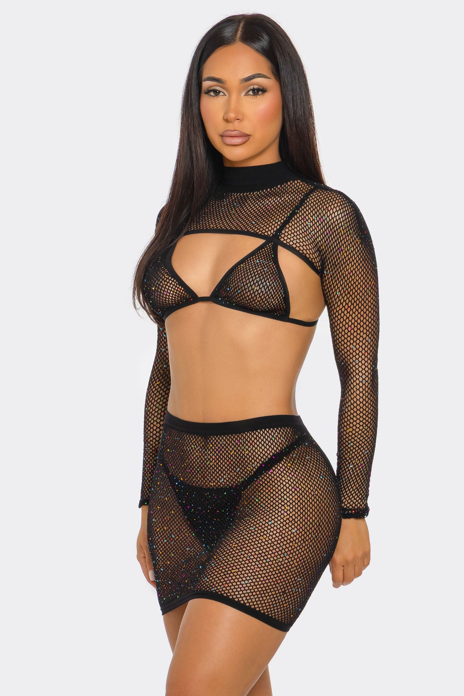 2744 Shimmer With Me Bodystocking Set-2