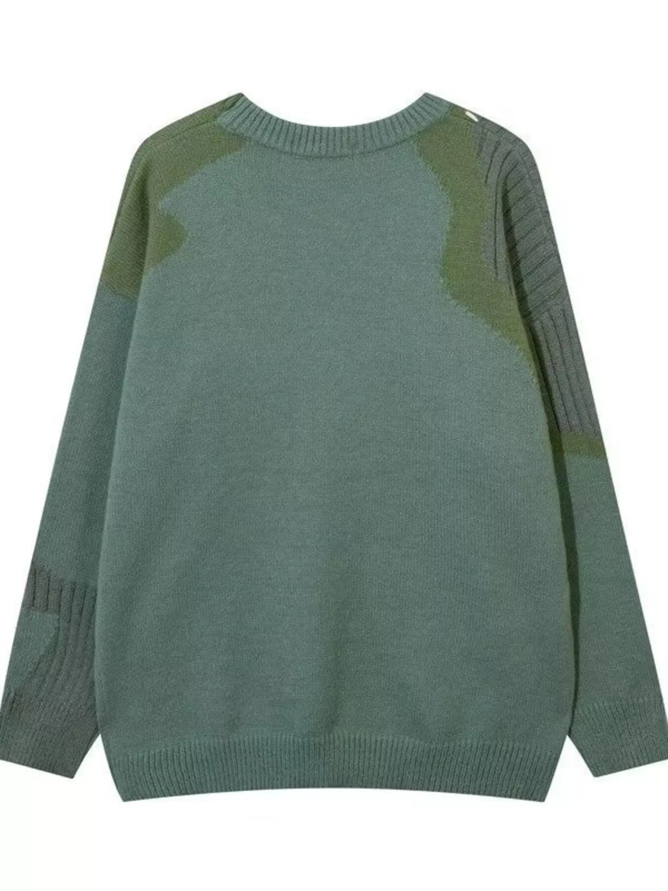 Men's Contrast Round Neck Long Sleeve Sweater - Farnelli