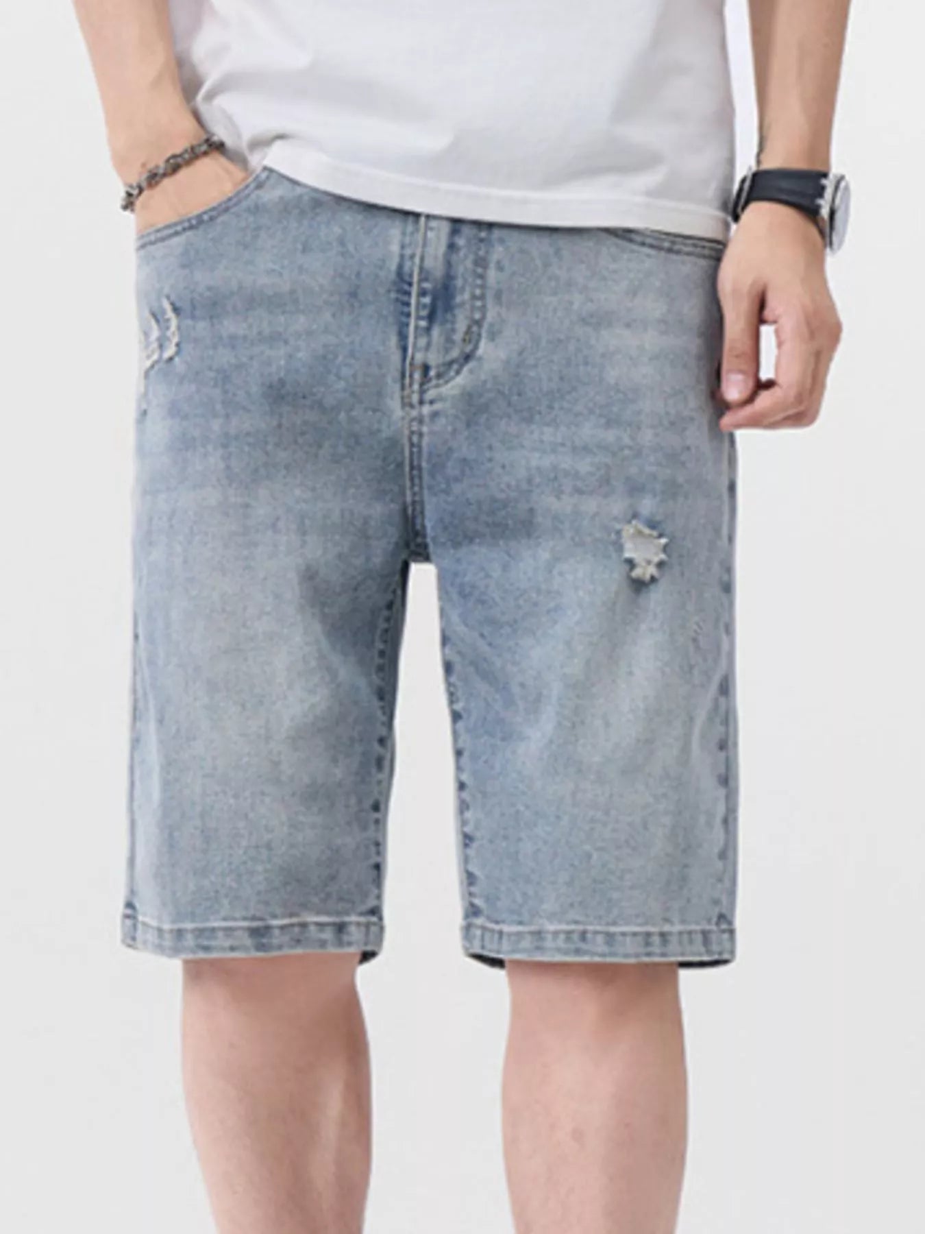 Men's Distressed Denim Shorts - Farnelli