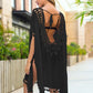 Tassel Cutout Half Sleeve Cover-Up - Farnelli