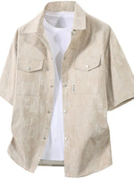 Men's Plus Size Button Up Short Sleeve Shirt - Farnelli