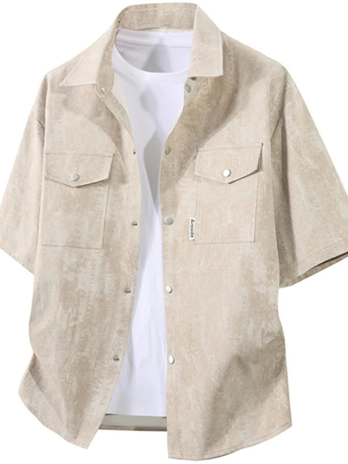 Men's Plus Size Button Up Short Sleeve Shirt - Farnelli