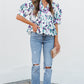 Raelyn Floral Ricrac Trim Top - Farnelli