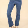 VERY J Washed Denim Stretchy Crossover Waist Leggings - Indigo