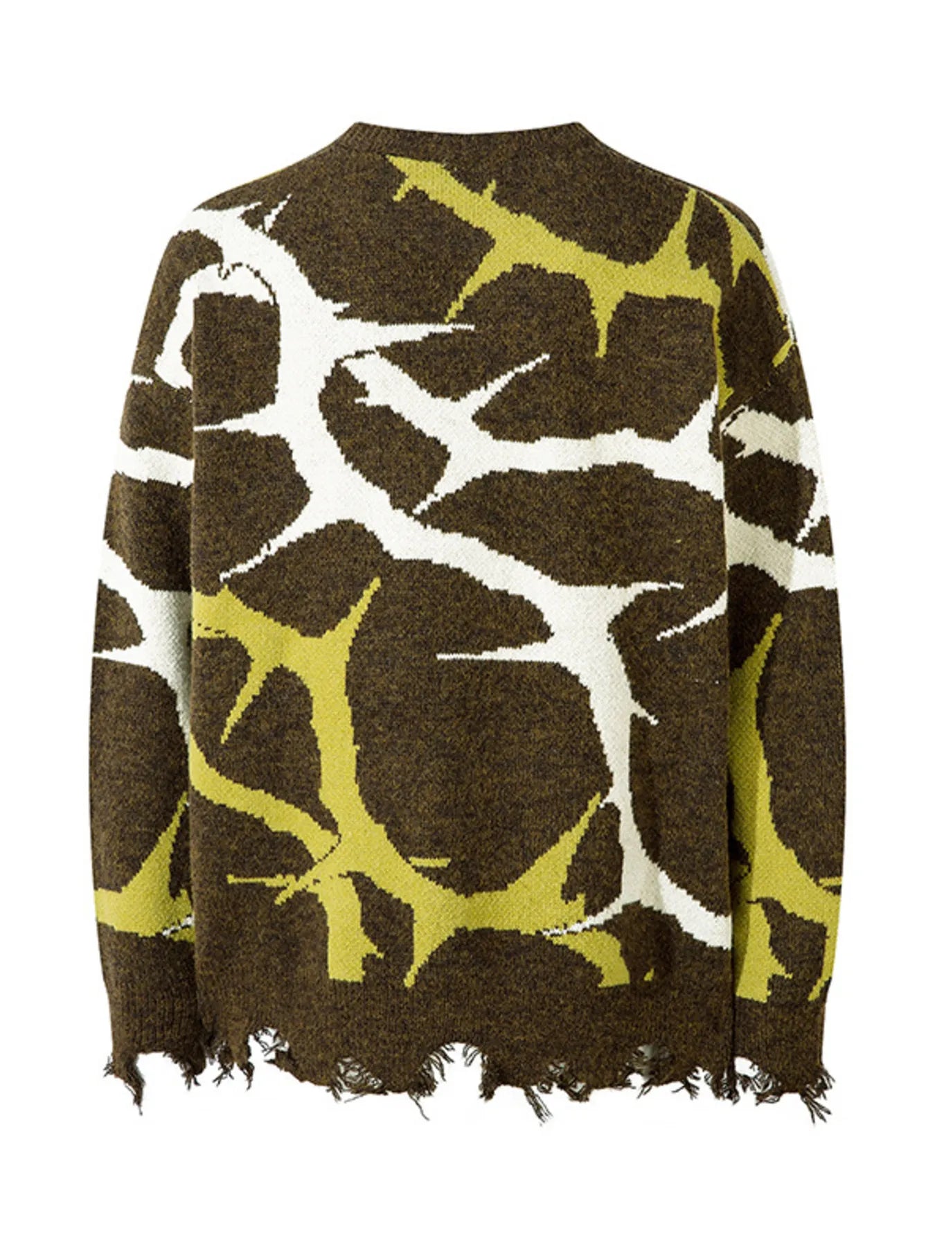 Men's Abstract Pattern Distressed Hem Sweater - Farnelli