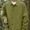 Men's Full Size Casual Snap-Down Windbreaker Jacket Plus Size - Light Green