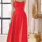 Juliet 278 Formal A-Line Satin Gown with Side Pockets