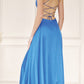 Juliet 278 Formal A-Line Satin Gown with Side Pockets