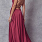 Juliet 278 Formal A-Line Satin Gown with Side Pockets