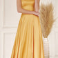 Juliet 278 Formal A-Line Satin Gown with Side Pockets