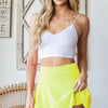 Heimish Full Size High Waist Skort Plus Size - Neon Yellow