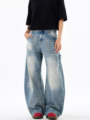 Men's Vintage Wash Wide Leg Jeans - Farnelli