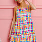 BiBi Multi Colors Plaid Sleeveless Sun Dress - Farnelli