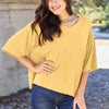 Basic Bae Bamboo Full Size Round Neck Drop Shoulder T-Shirt - Yellow